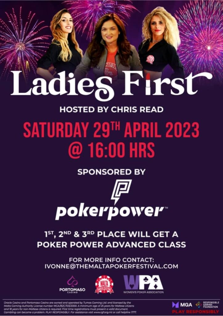 Ladies First Hosted by Chris Read 29 April Poster - Malta Poker Festival 2023